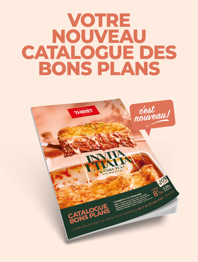Consultez et commandez vos produits surgelés directement depuis le nouveau catalogue des Bons plans en livraison à domicile de la Maison Thiriet du 02 avril au 29 avril 2026