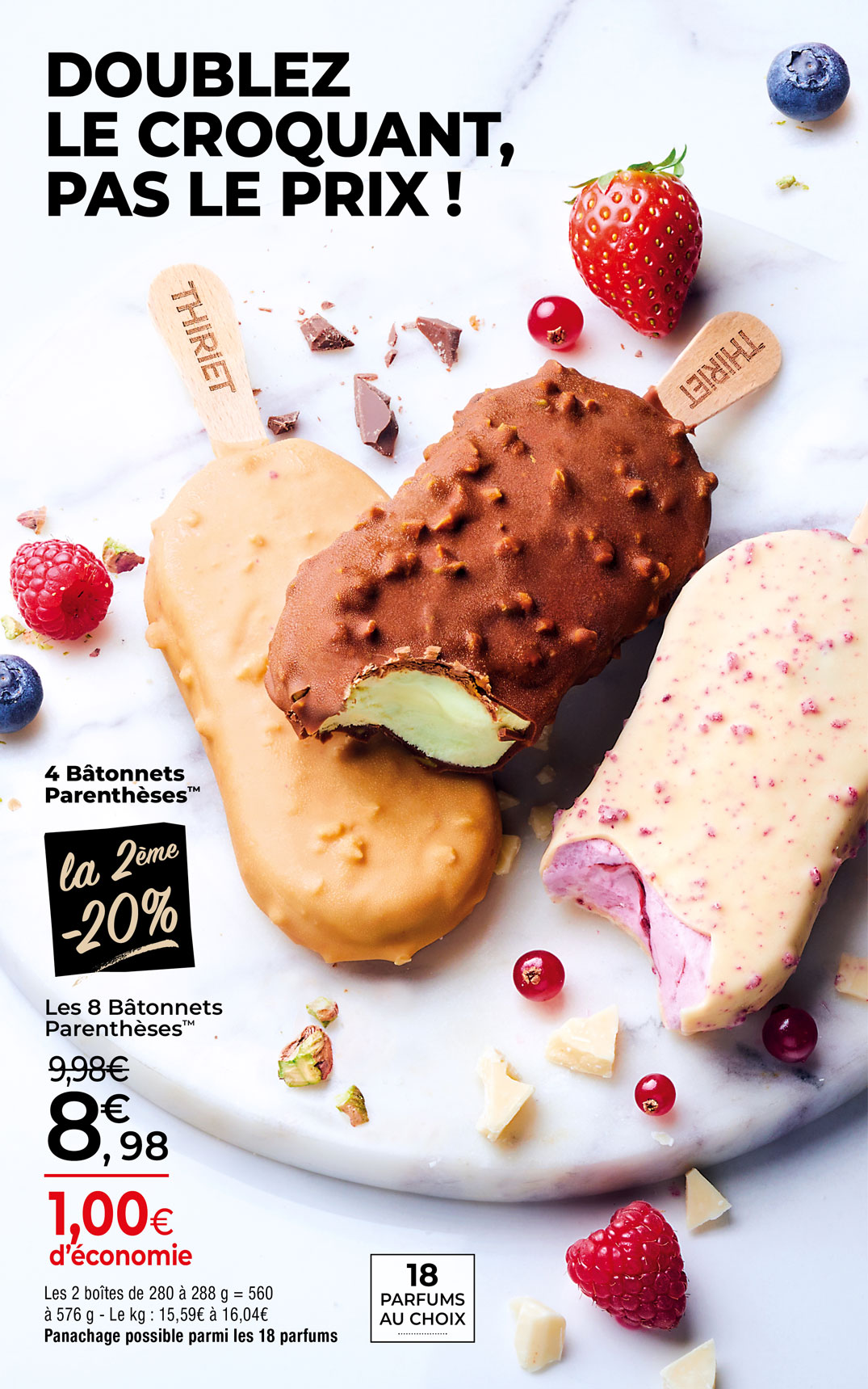 Découvrez les glaces Parenthèses : chocolat blanc, noir, lait… et d’autres parfums pour une pause gourmande et rafraîchissante !