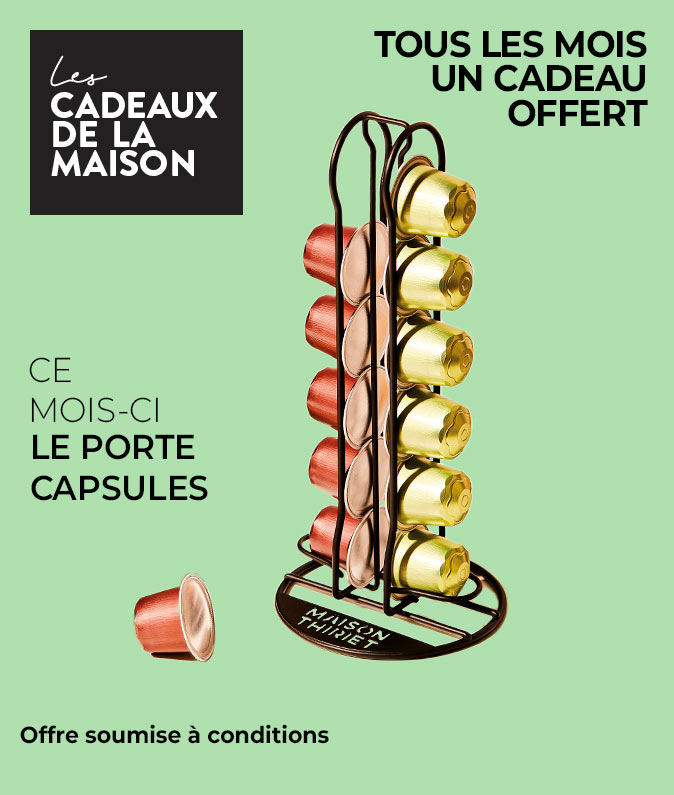 Profitez d'un cadeau de la Maison Thiriet, ce mois-ci un porte-capsules offert dès 80€ d'achat en livraison à domicile