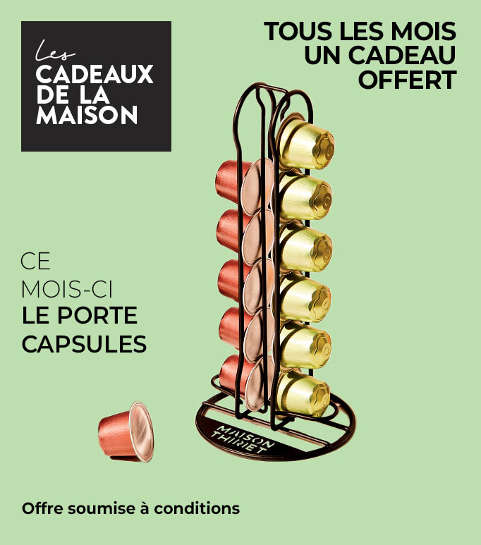 Profitez d'un cadeau de la Maison Thiriet, ce mois-ci un porte-capsules offert dès 80€ d'achat en livraison à domicile
