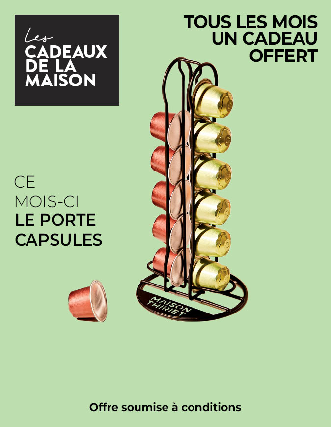 Profitez d'un cadeau de la Maison Thiriet, ce mois-ci un porte-capsules offert dès 80€ d'achat en livraison à domicile