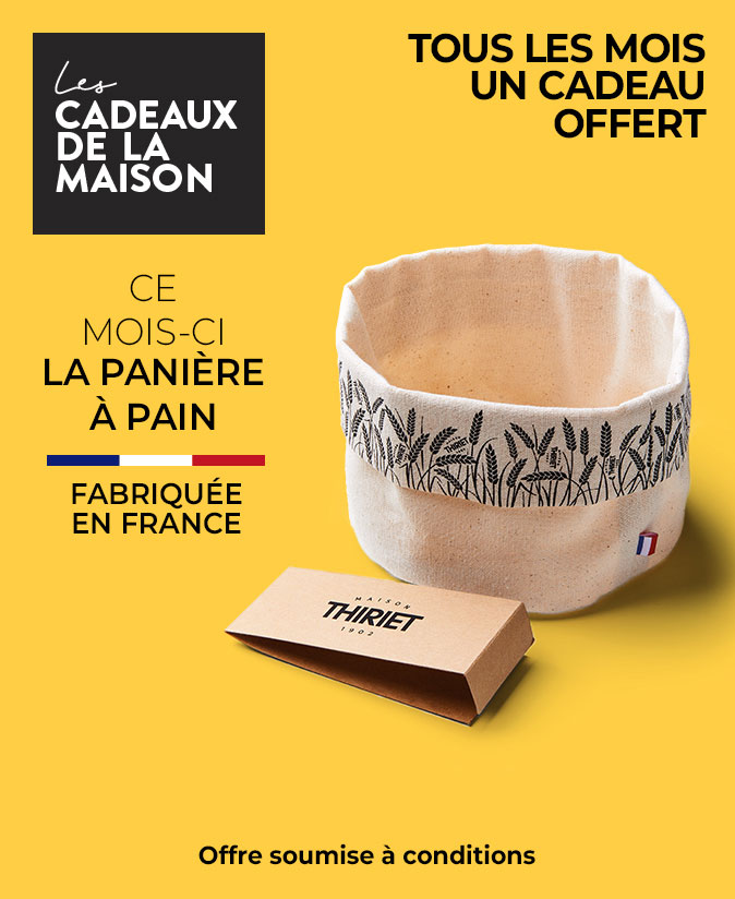 Profitez d'un cadeau de la Maison Thiriet, ce mois-ci la panière à pain offerte dès 80€ d'achat en livraison à domicile