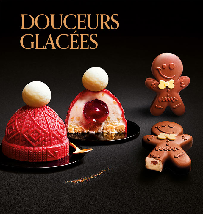 Célébrez les fêtes avec notre sélection de desserts glacés : mini bonnets, bonhommes glacés, entremets et autres créations gourmandes