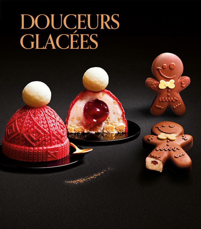Célébrez les fêtes avec notre sélection de desserts glacés : mini bonnets, bonhommes glacés, entremets et autres créations gourmandes