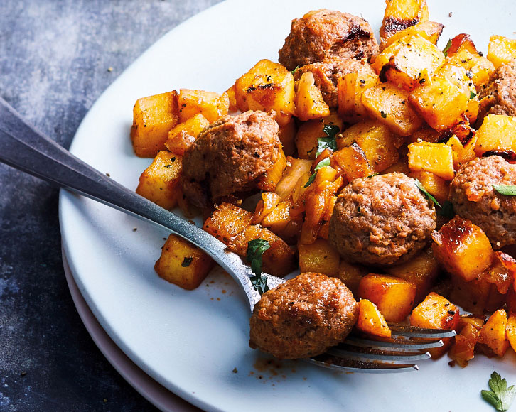 Plats cuisinés - Pommes de terre rissolées et boulettes au bœuf