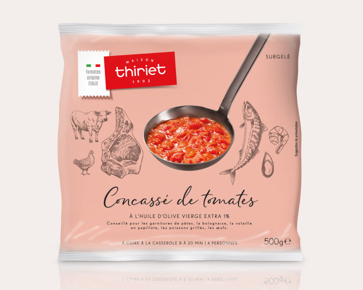 Sauces pour viandes et poissons - Concassé de tomates à l'huile d'olive vierge extra 1%