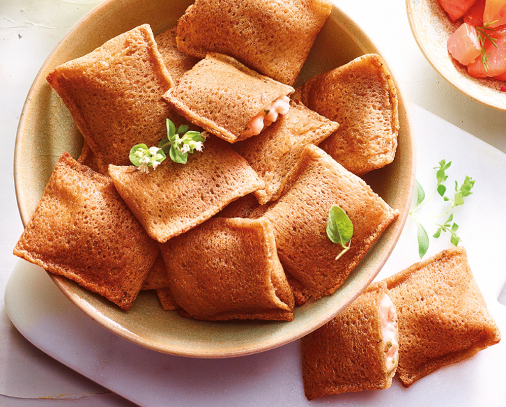 Apéritifs - Apéritifs chauds - Bouchées chaudes - Mini galettes saumon